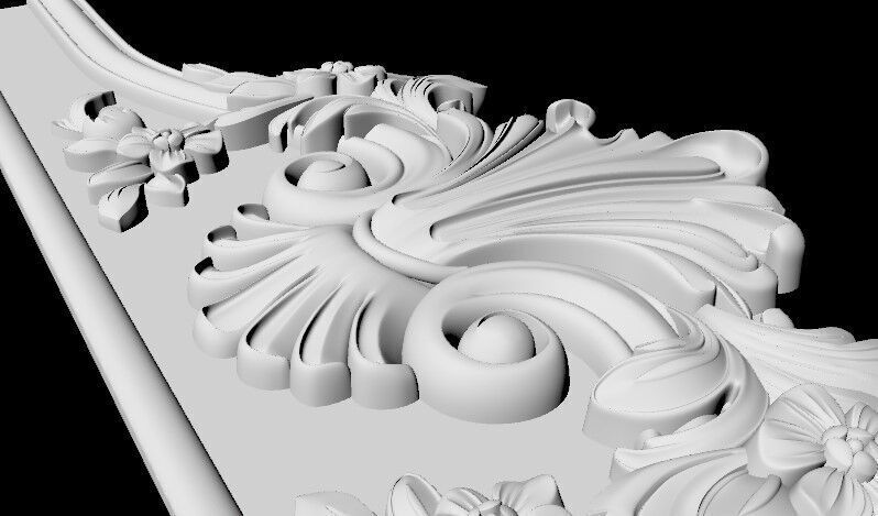 Central decor ornament for furniture 3D model_5