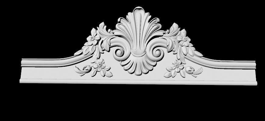 Central decor ornament for furniture 3D model_2