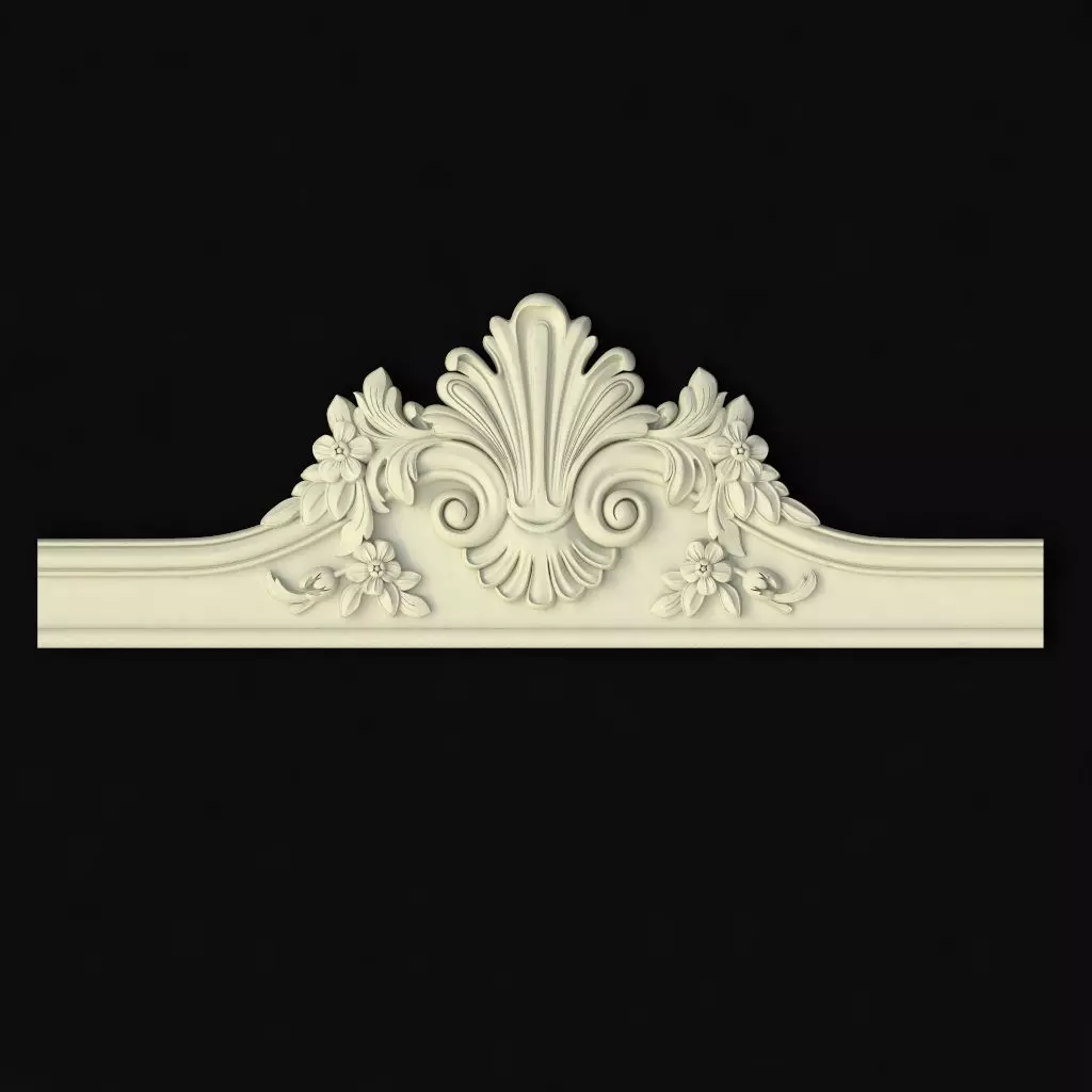 Central decor ornament for furniture 3D model_0