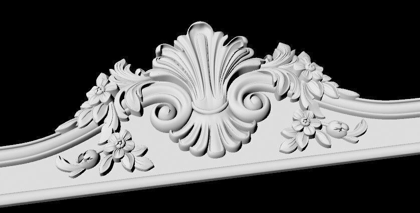 Central decor ornament for furniture 3D model_3