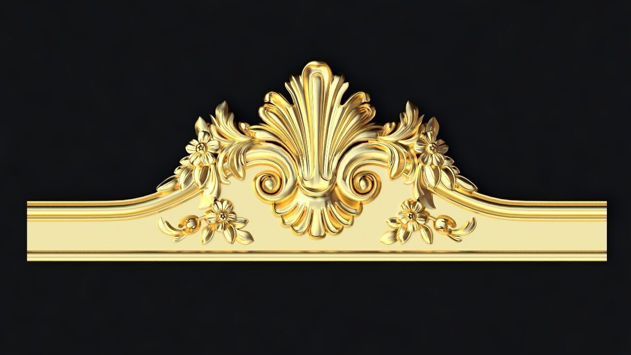 Central decor ornament for furniture 3D model_1