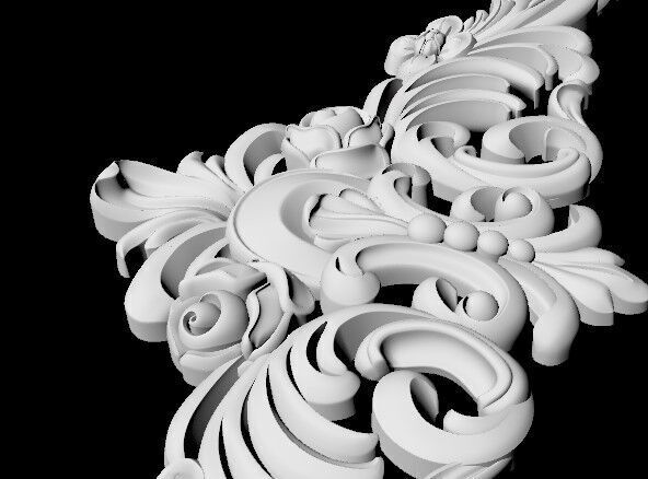 Central decor ornament for furniture 3D model_5