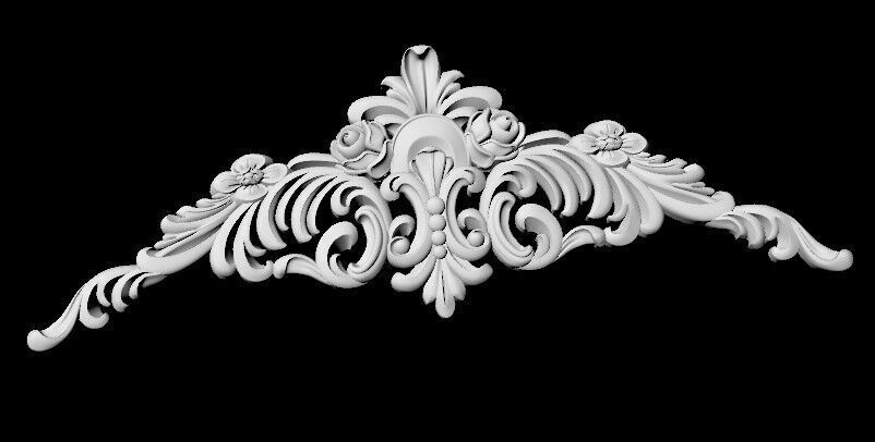 Central decor ornament for furniture 3D model_2