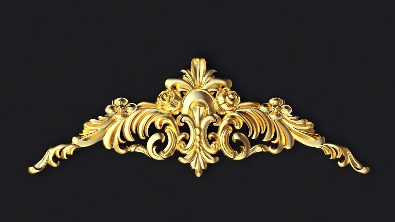 Central decor ornament for furniture 3D model_1