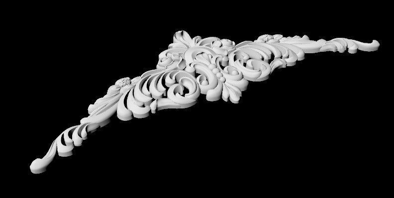 Central decor ornament for furniture 3D model_4