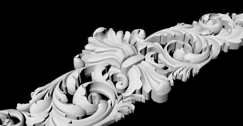 Central decor ornament for furniture 3D model_4