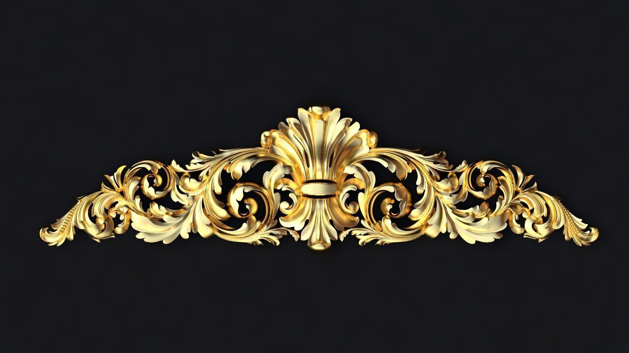 Central decor ornament for furniture 3D model_1