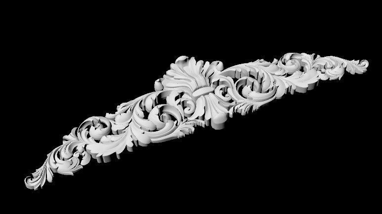 Central decor ornament for furniture 3D model_5