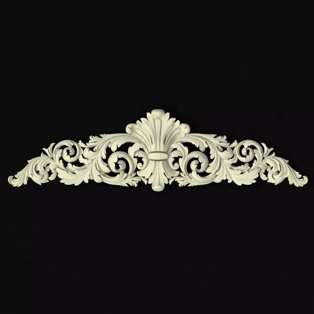 Central decor ornament for furniture 3D model_0