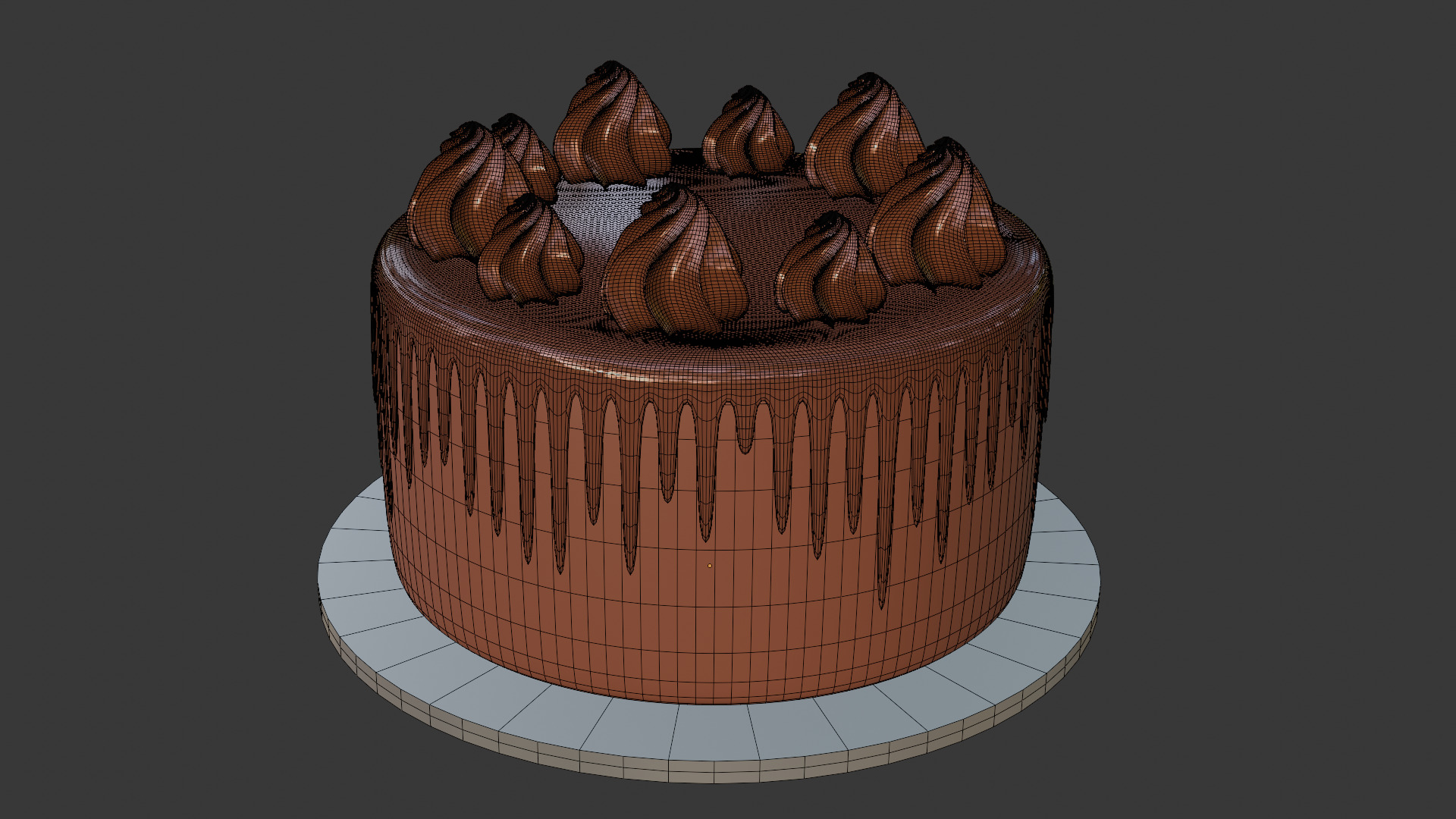 3D Bakery Display Rack with Cakes and Cupcakes 3D model_25