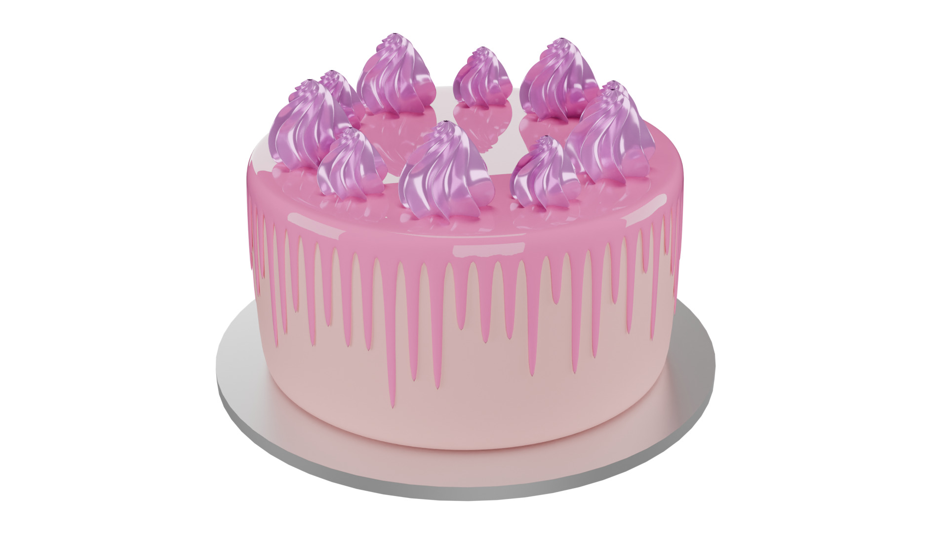 3D Bakery Display Rack with Cakes and Cupcakes 3D model_3