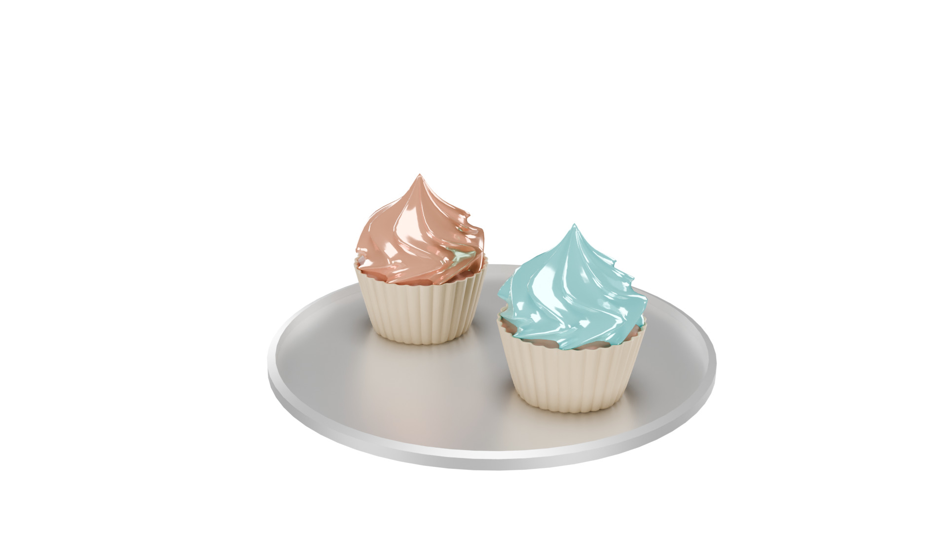 3D Bakery Display Rack with Cakes and Cupcakes 3D model_14