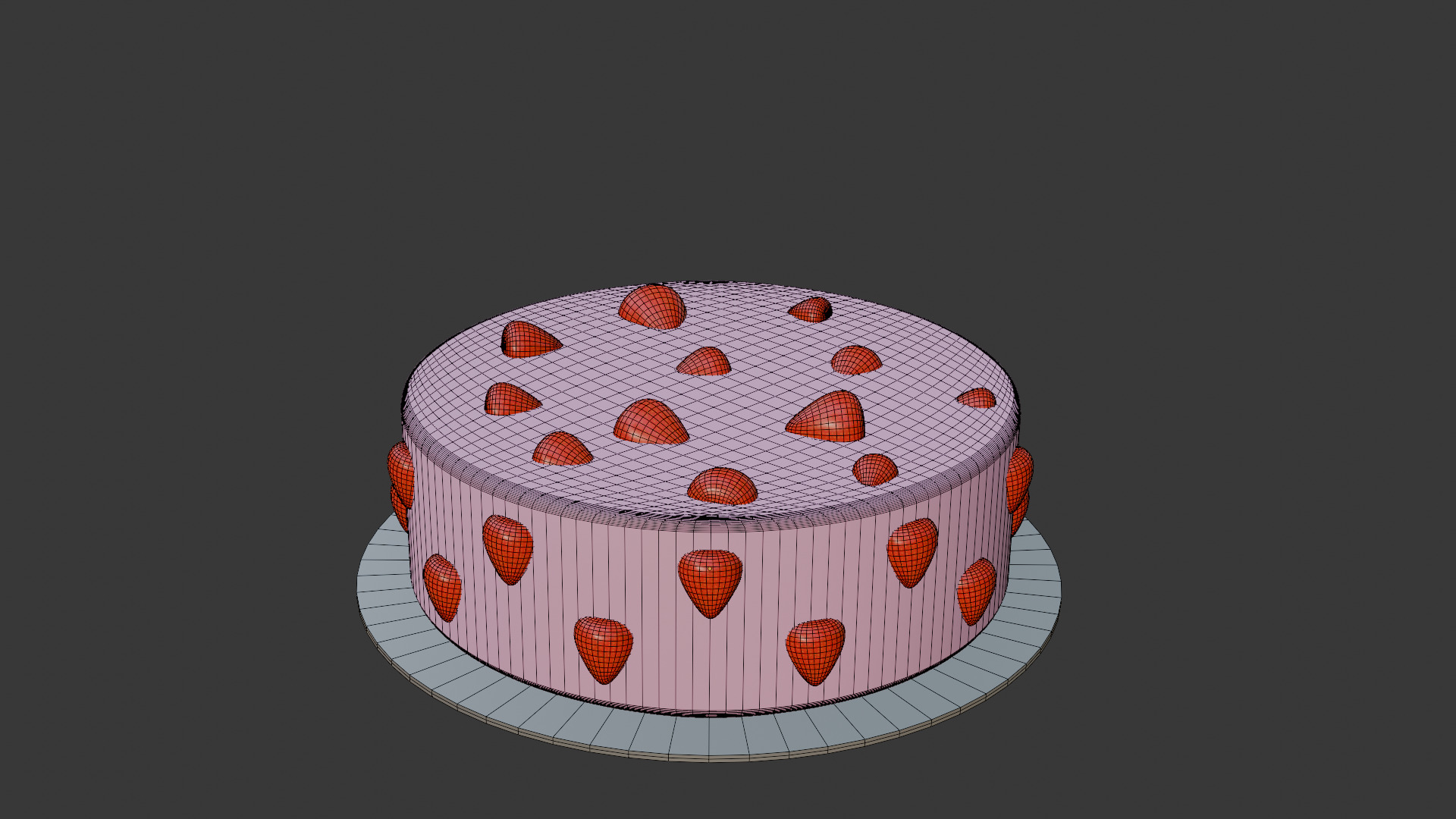 3D Bakery Display Rack with Cakes and Cupcakes 3D model_35