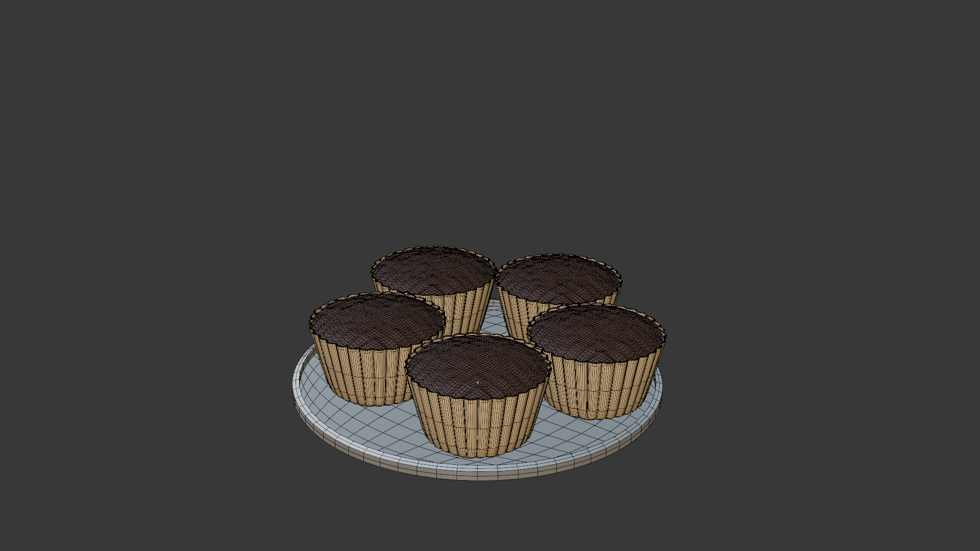 3D Bakery Display Rack with Cakes and Cupcakes 3D model_32