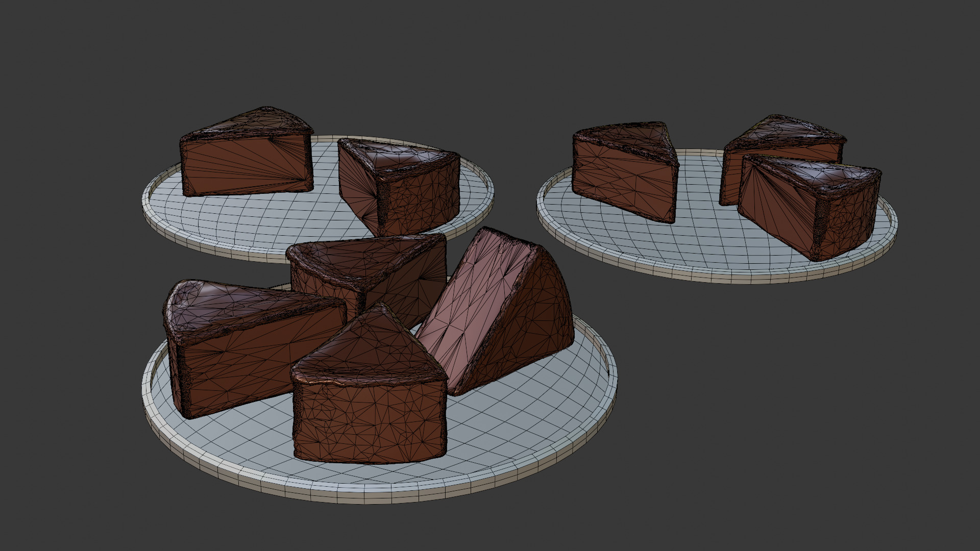 3D Bakery Display Rack with Cakes and Cupcakes 3D model_36
