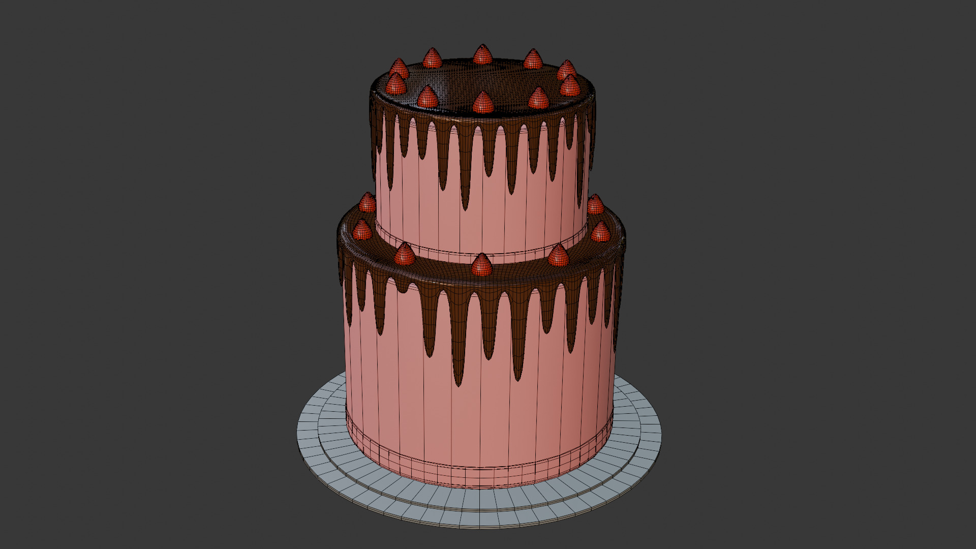 3D Bakery Display Rack with Cakes and Cupcakes 3D model_37