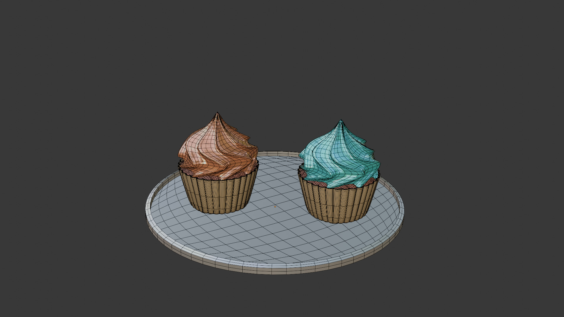 3D Bakery Display Rack with Cakes and Cupcakes 3D model_28