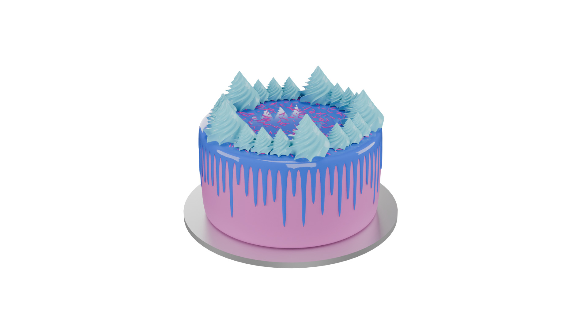 3D Bakery Display Rack with Cakes and Cupcakes 3D model_2