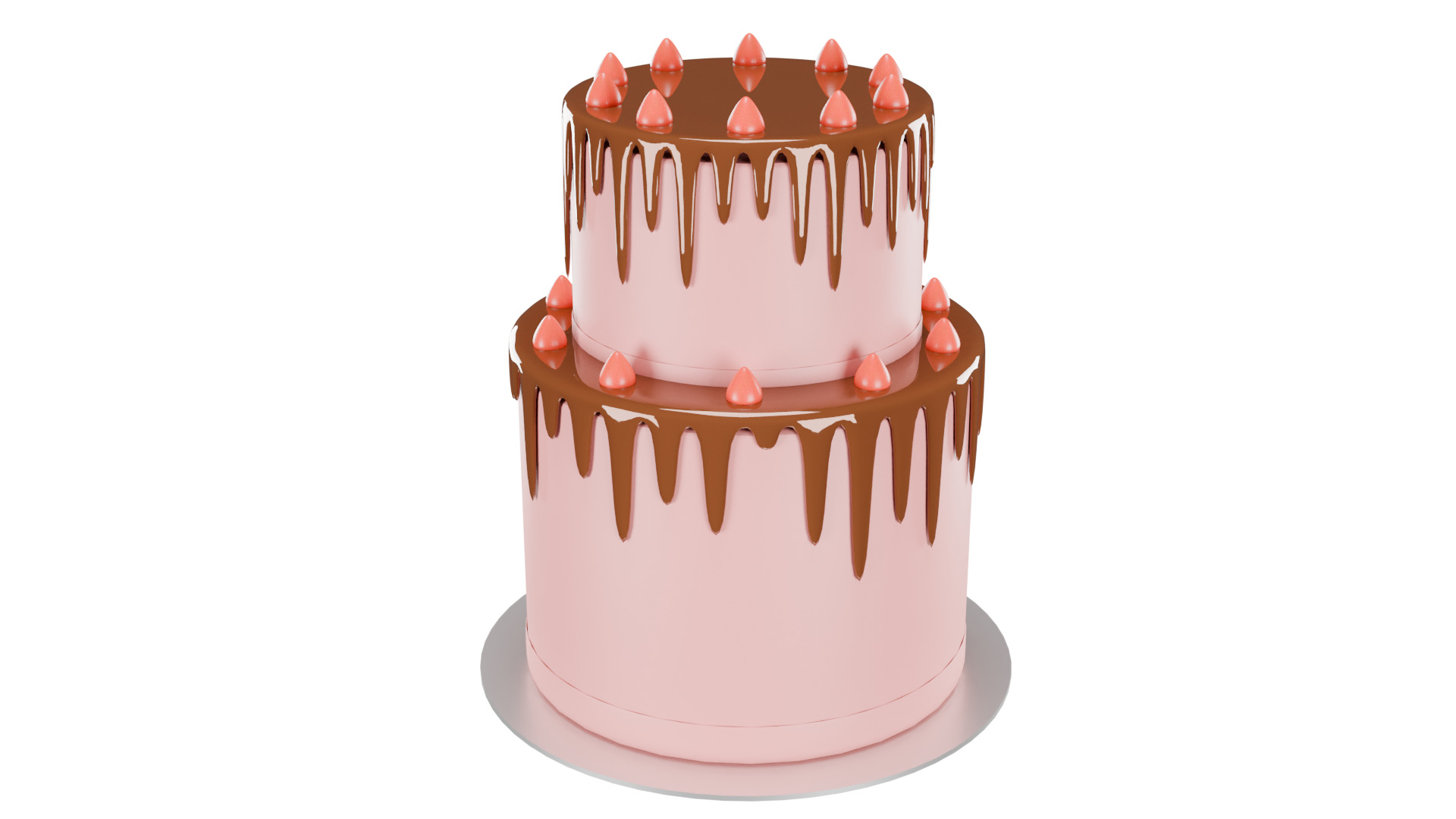 3D Bakery Display Rack with Cakes and Cupcakes 3D model_6