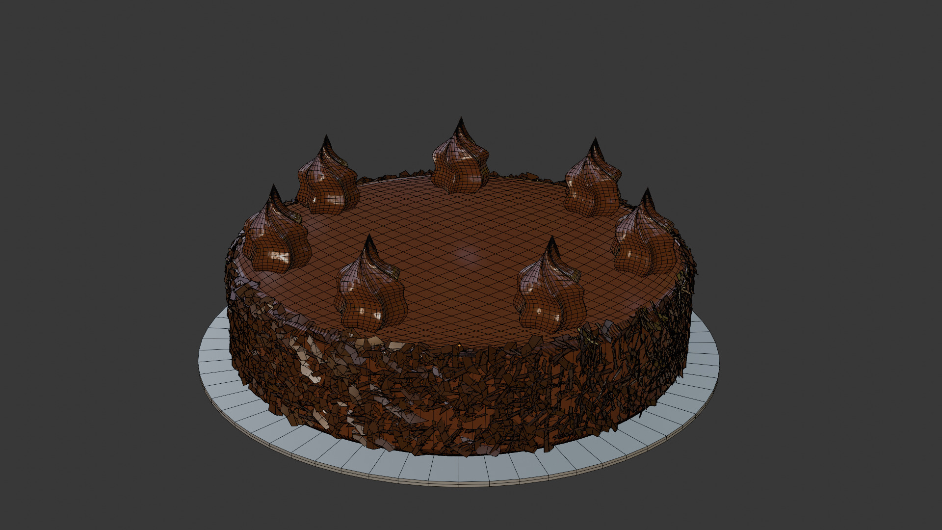 3D Bakery Display Rack with Cakes and Cupcakes 3D model_30