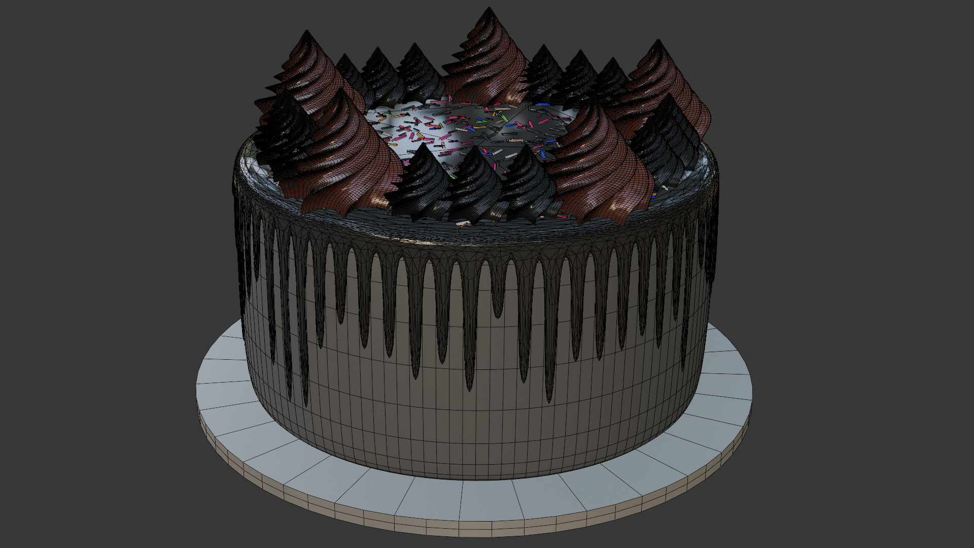 3D Bakery Display Rack with Cakes and Cupcakes 3D model_31