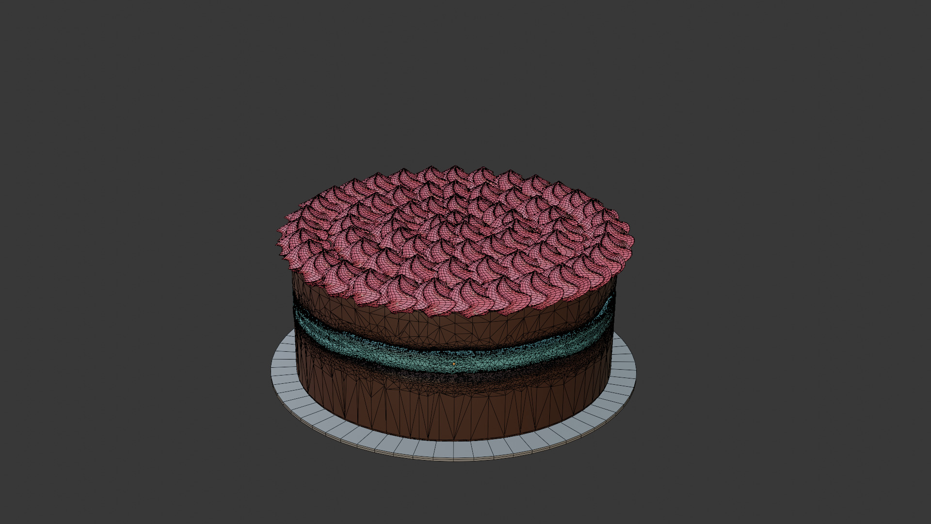 3D Bakery Display Rack with Cakes and Cupcakes 3D model_34
