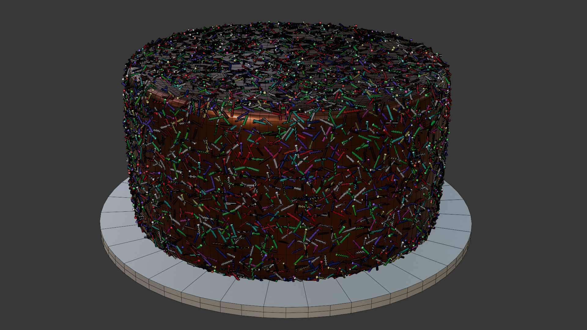 3D Bakery Display Rack with Cakes and Cupcakes 3D model_27