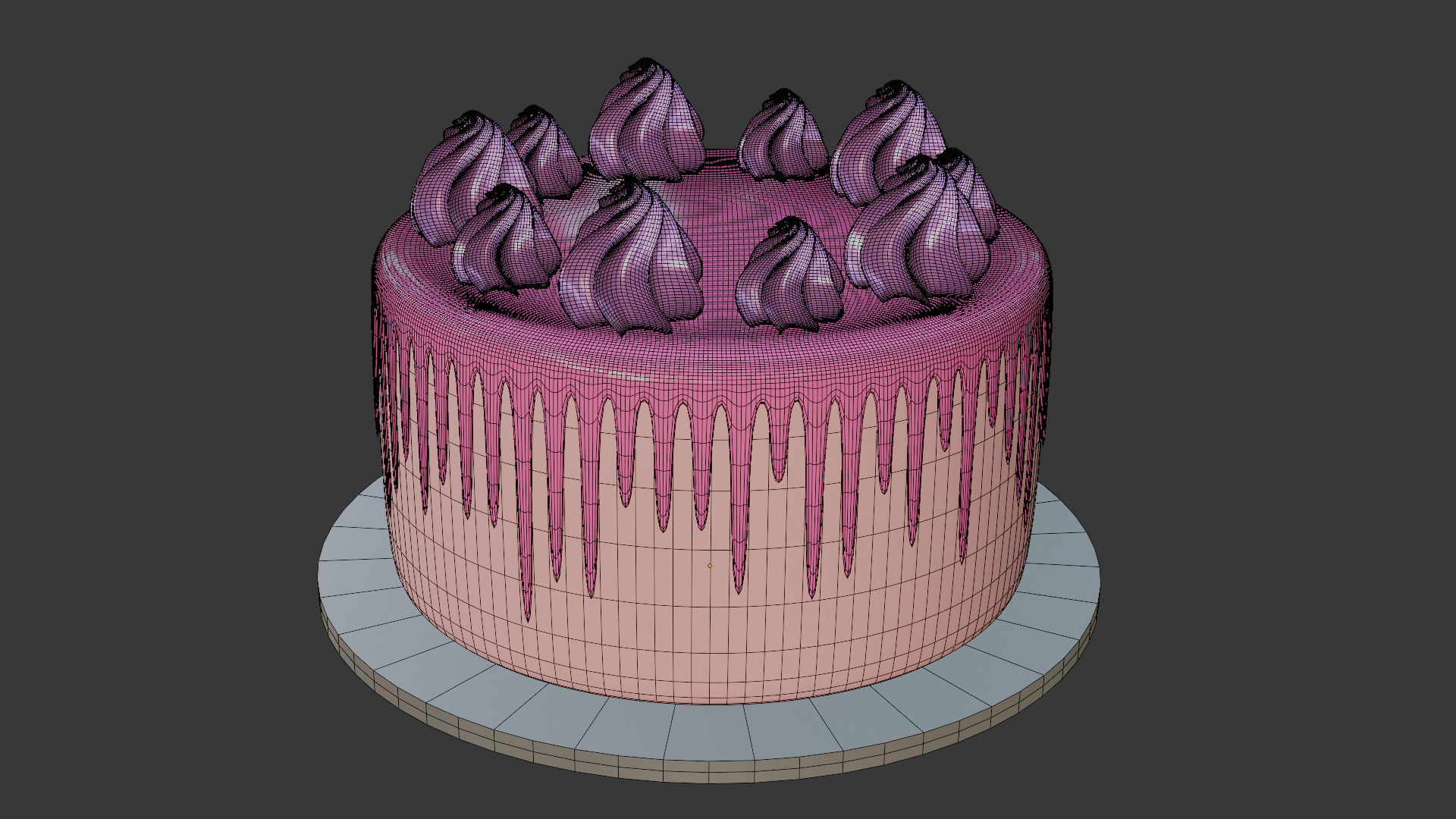 3D Bakery Display Rack with Cakes and Cupcakes 3D model_24