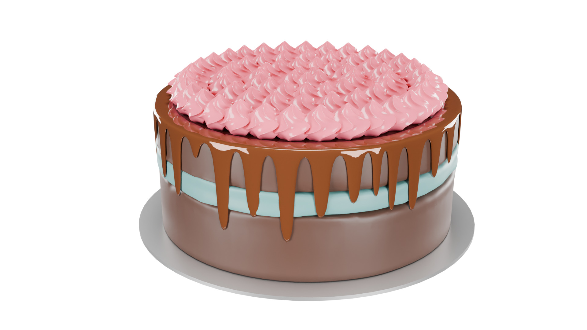 3D Bakery Display Rack with Cakes and Cupcakes 3D model_8