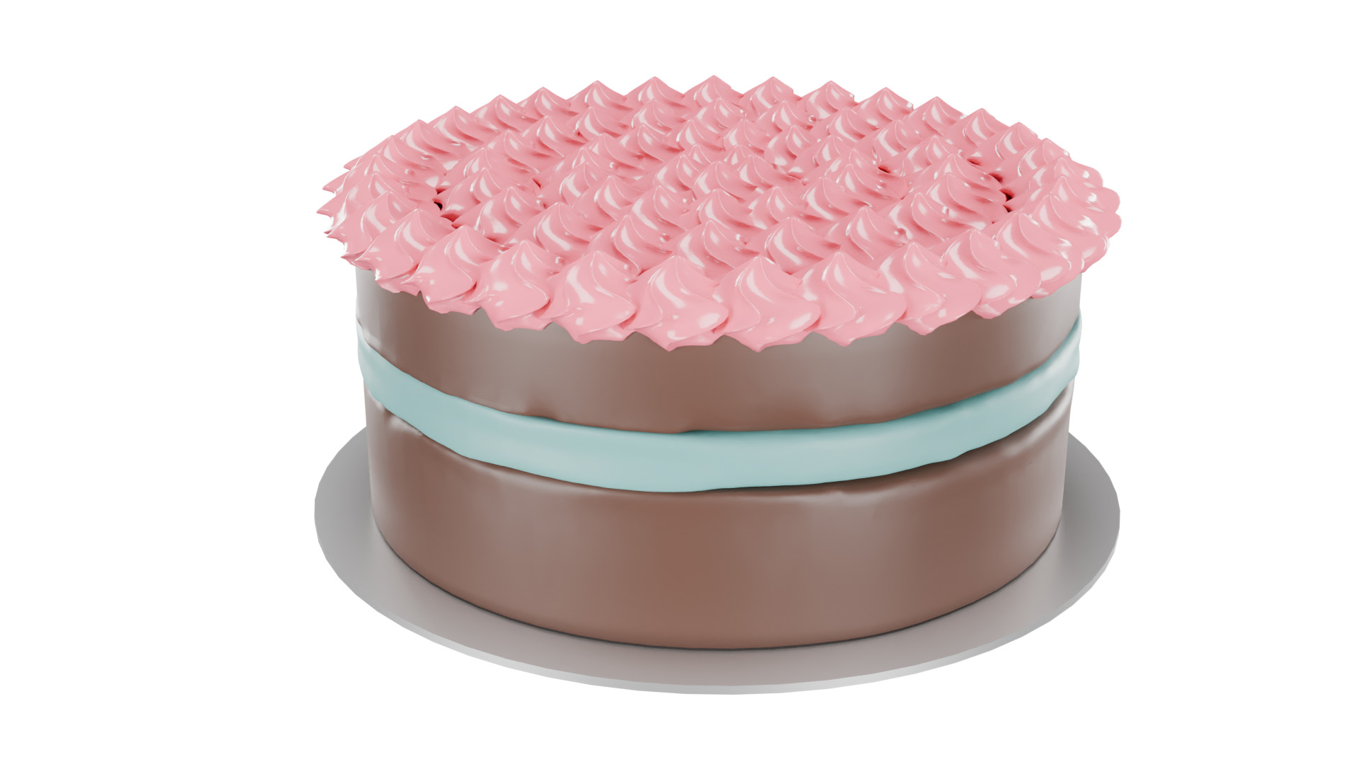 3D Bakery Display Rack with Cakes and Cupcakes 3D model_5