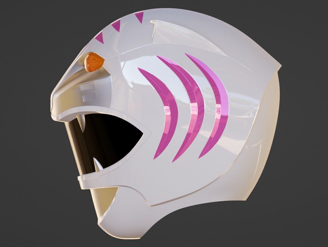 Power Rangers Wild Force White Ranger Gao White Helmet 3D print model_2