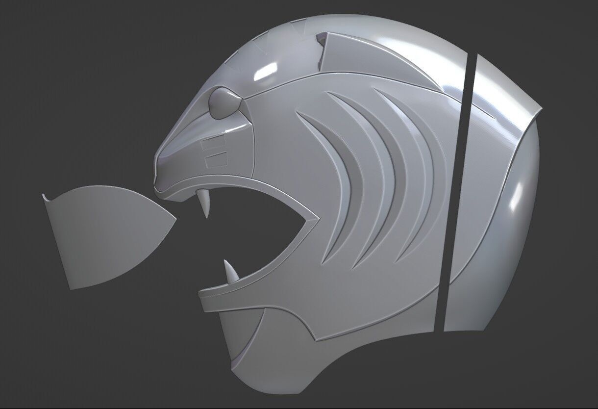 Power Rangers Wild Force White Ranger Gao White Helmet 3D print model_8