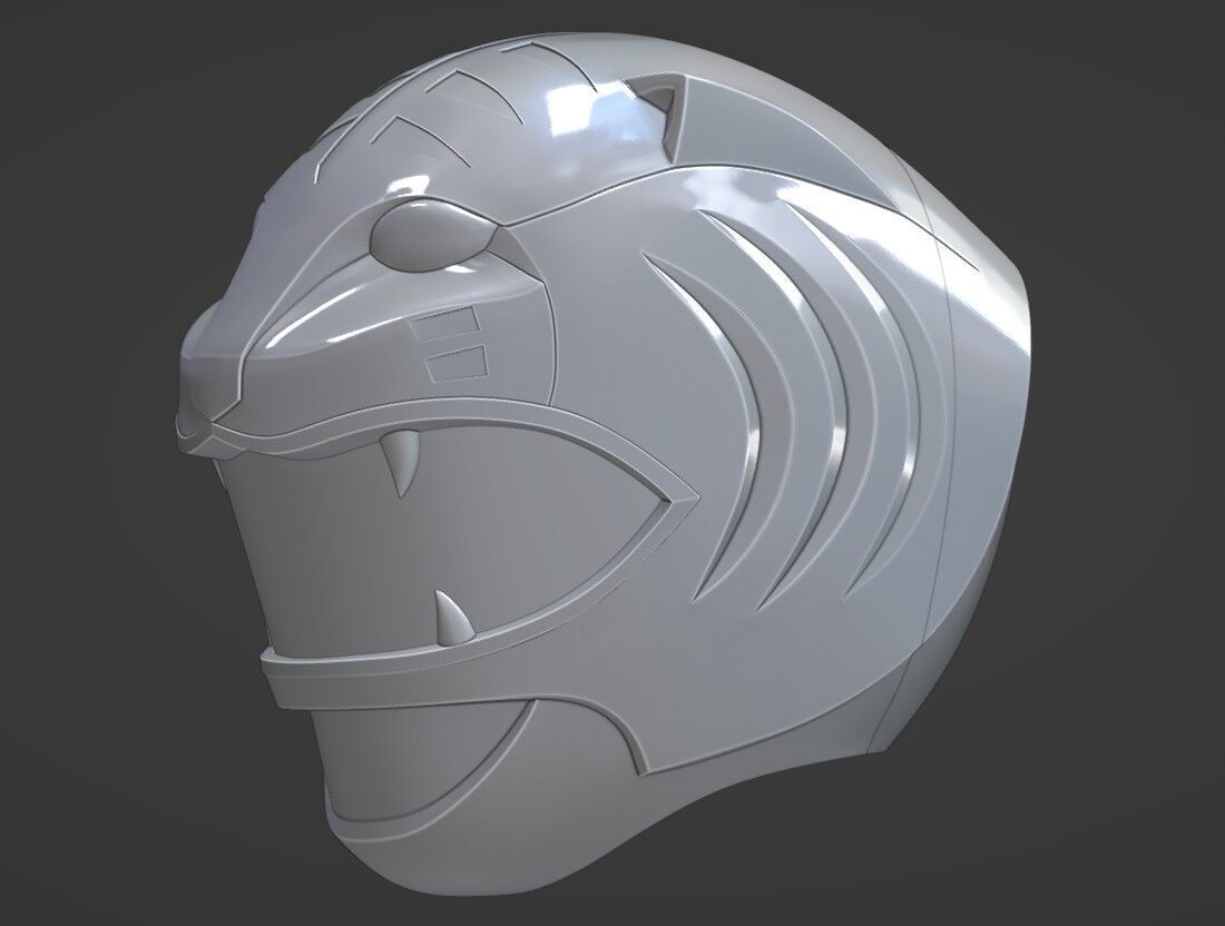 Power Rangers Wild Force White Ranger Gao White Helmet 3D print model_6