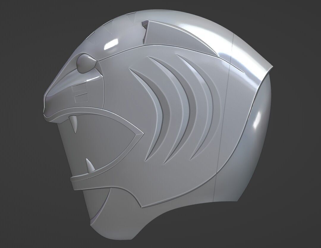 Power Rangers Wild Force White Ranger Gao White Helmet 3D print model_7
