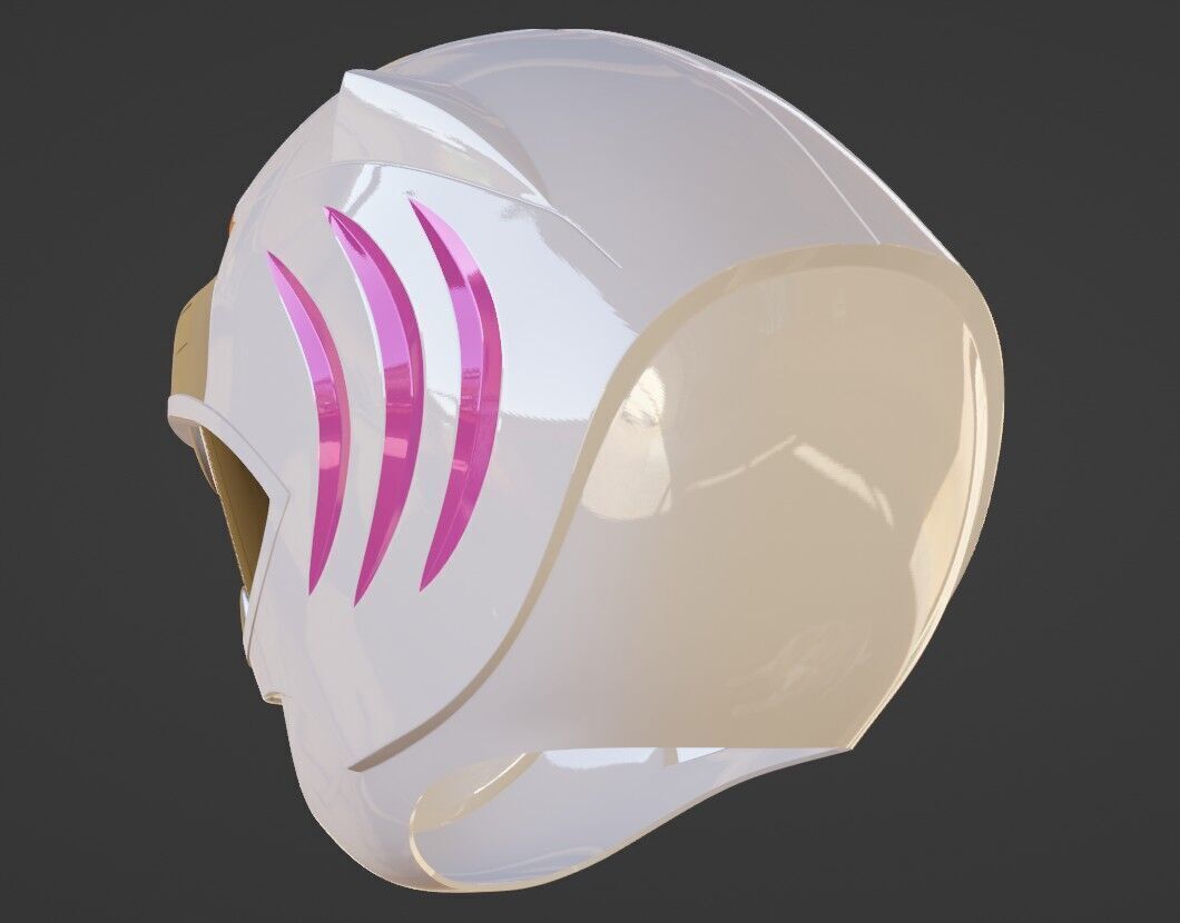 Power Rangers Wild Force White Ranger Gao White Helmet 3D print model_3