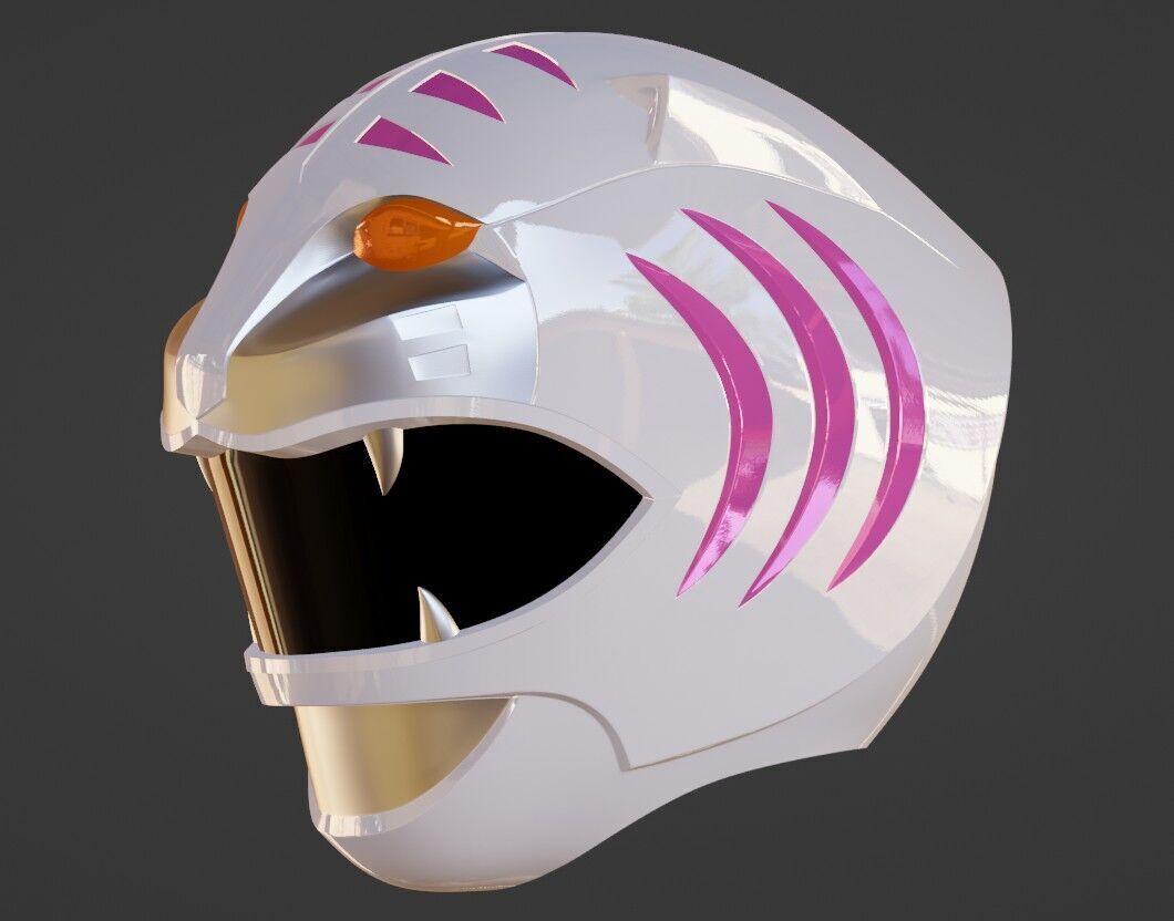 Power Rangers Wild Force White Ranger Gao White Helmet 3D print model_1