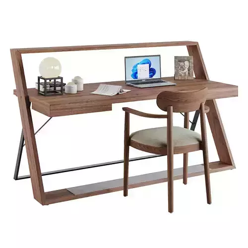 Angel Cerda Office desk in walnut wood