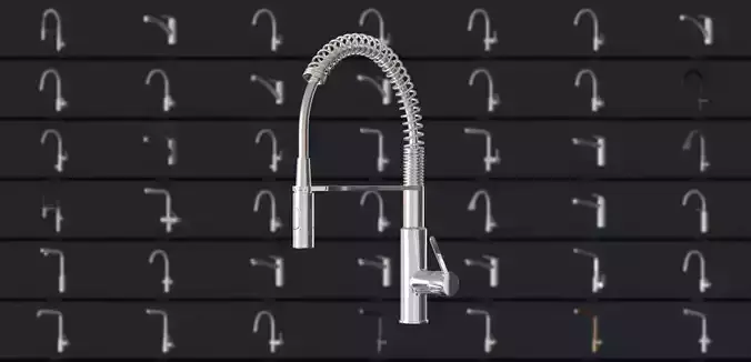 Kitchen faucets - 51 models pack 