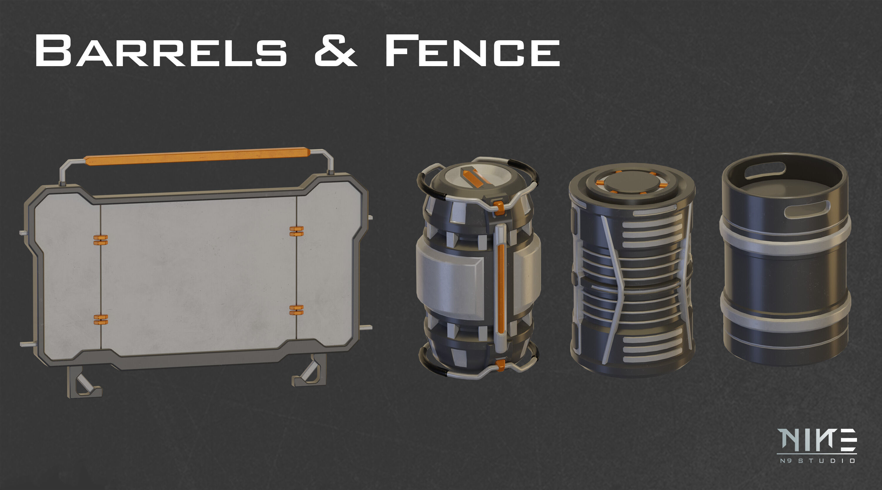 Sci-fi Props Interior kitbash 3D model_15