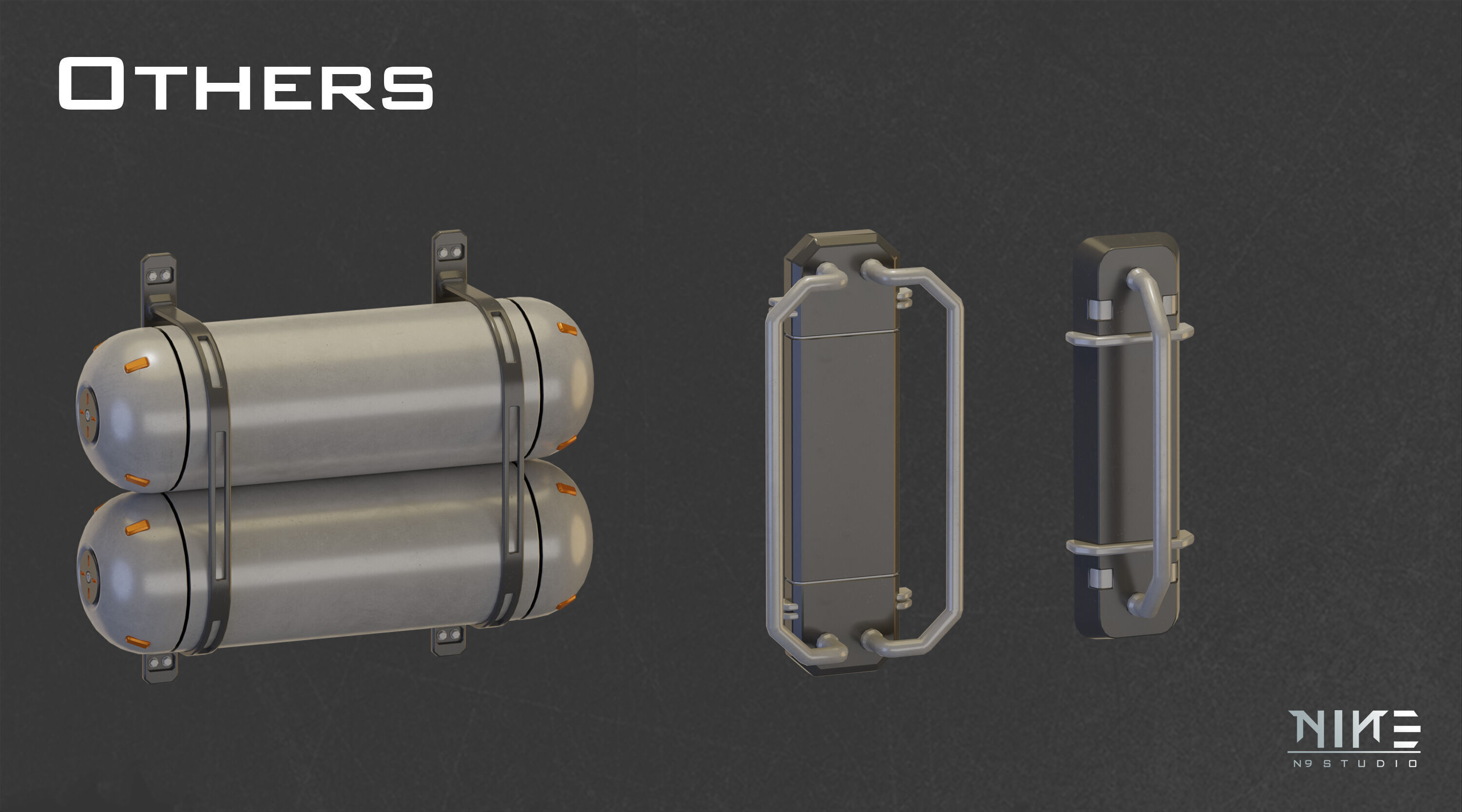 Sci-fi Props Interior kitbash 3D model_20