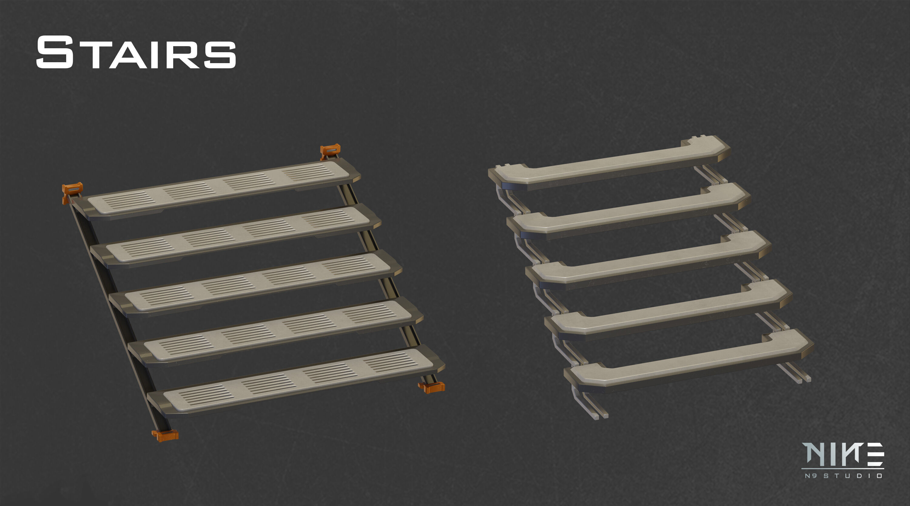 Sci-fi Props Interior kitbash 3D model_16