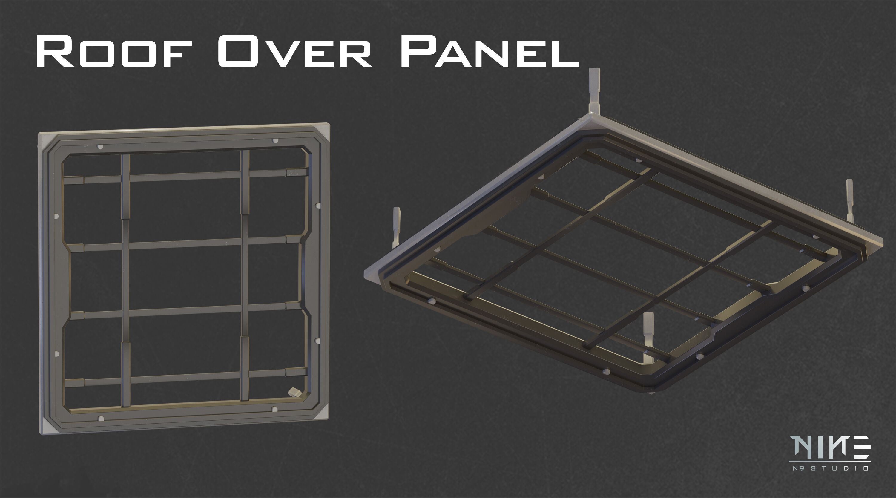 Sci-fi Props Interior kitbash 3D model_14