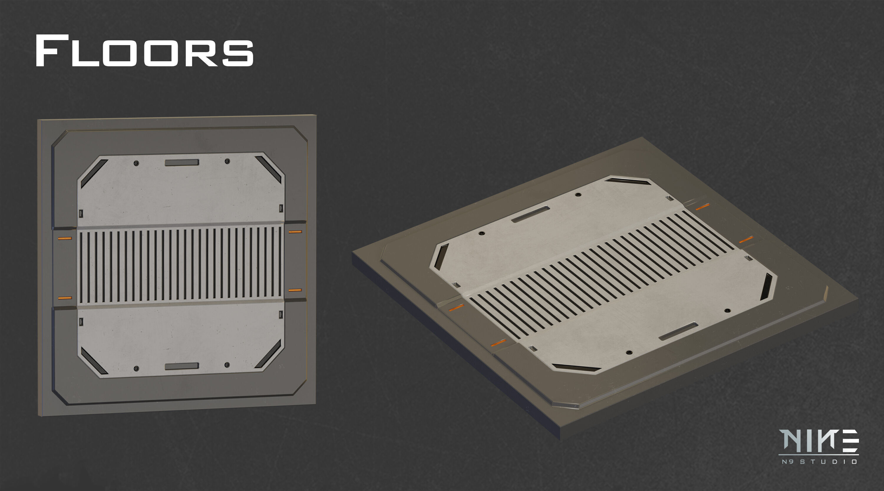 Sci-fi Props Interior kitbash 3D model_4