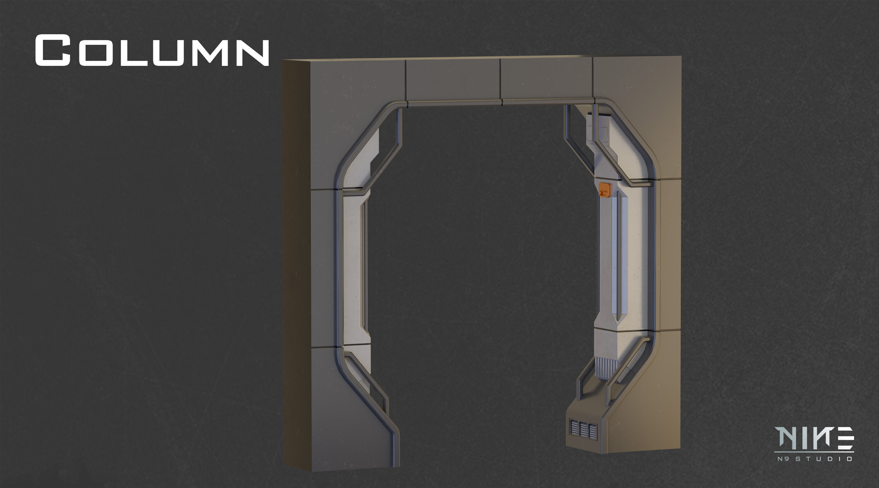 Sci-fi Props Interior kitbash 3D model_10