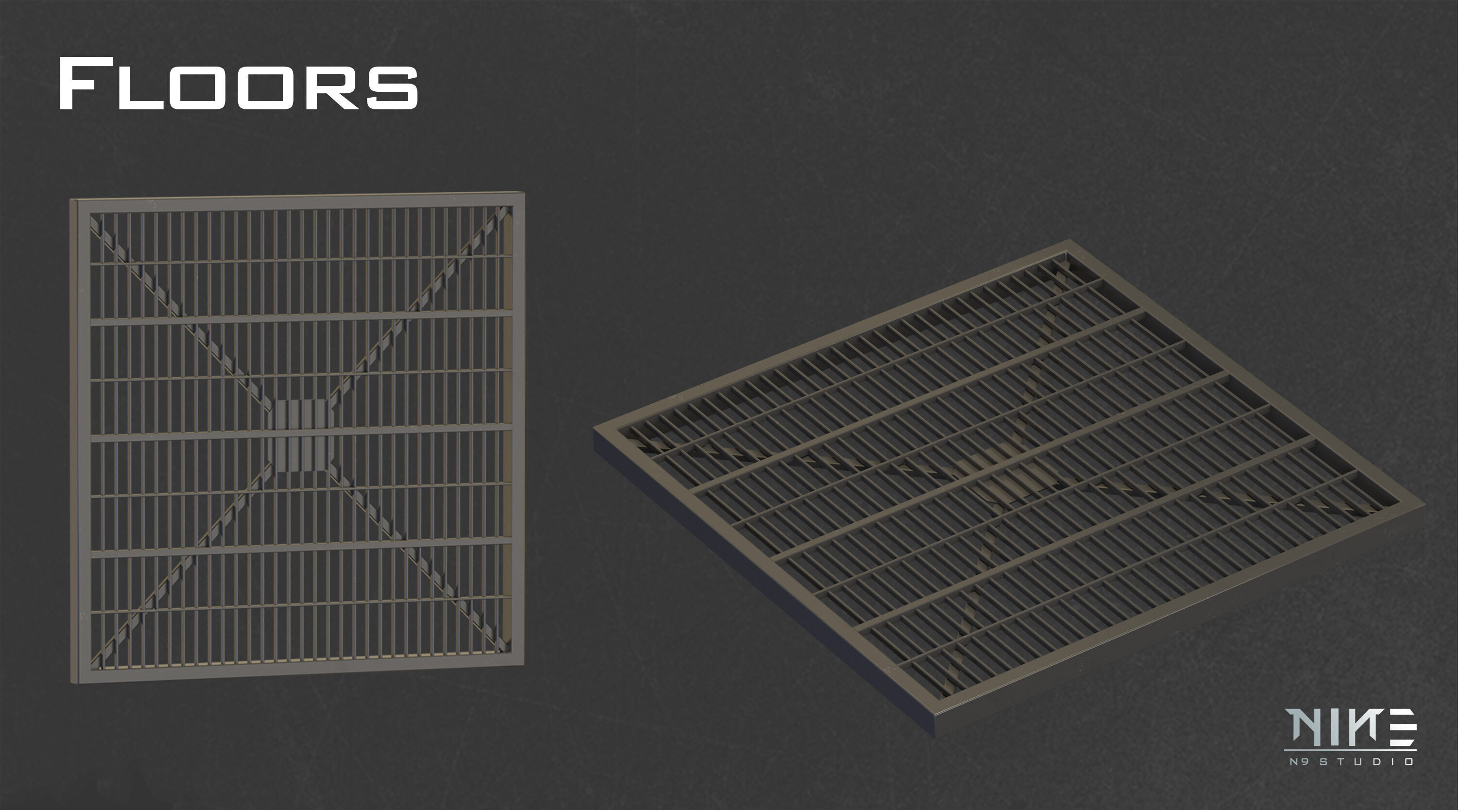 Sci-fi Props Interior kitbash 3D model_6