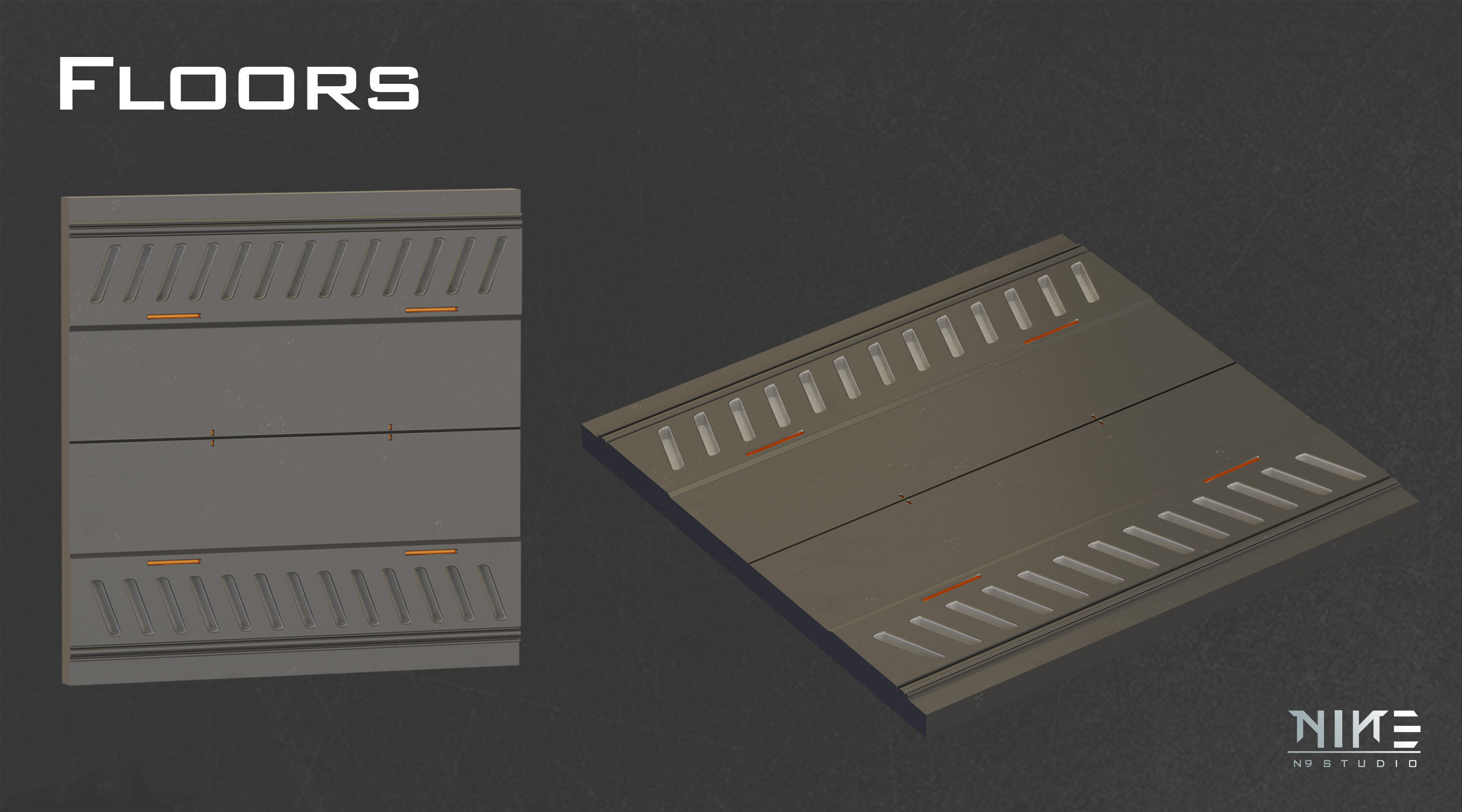 Sci-fi Props Interior kitbash 3D model_5