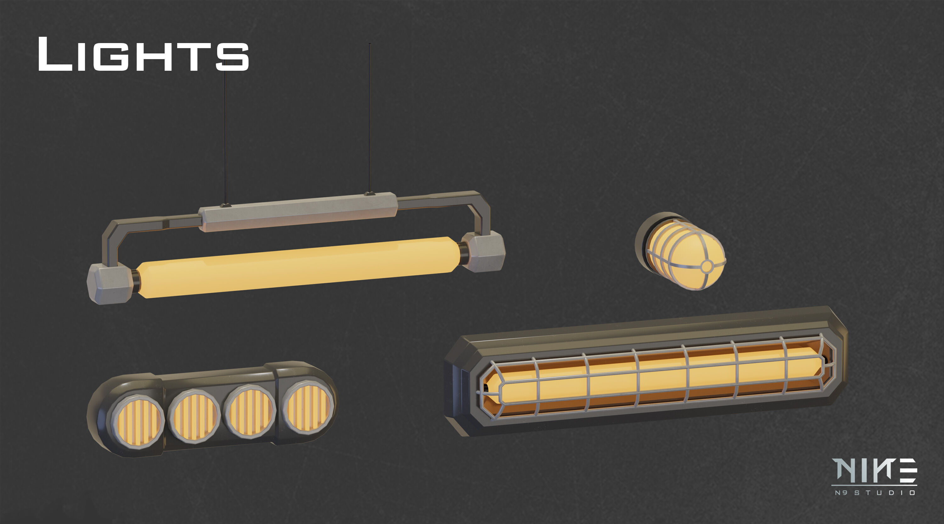 Sci-fi Props Interior kitbash 3D model_17