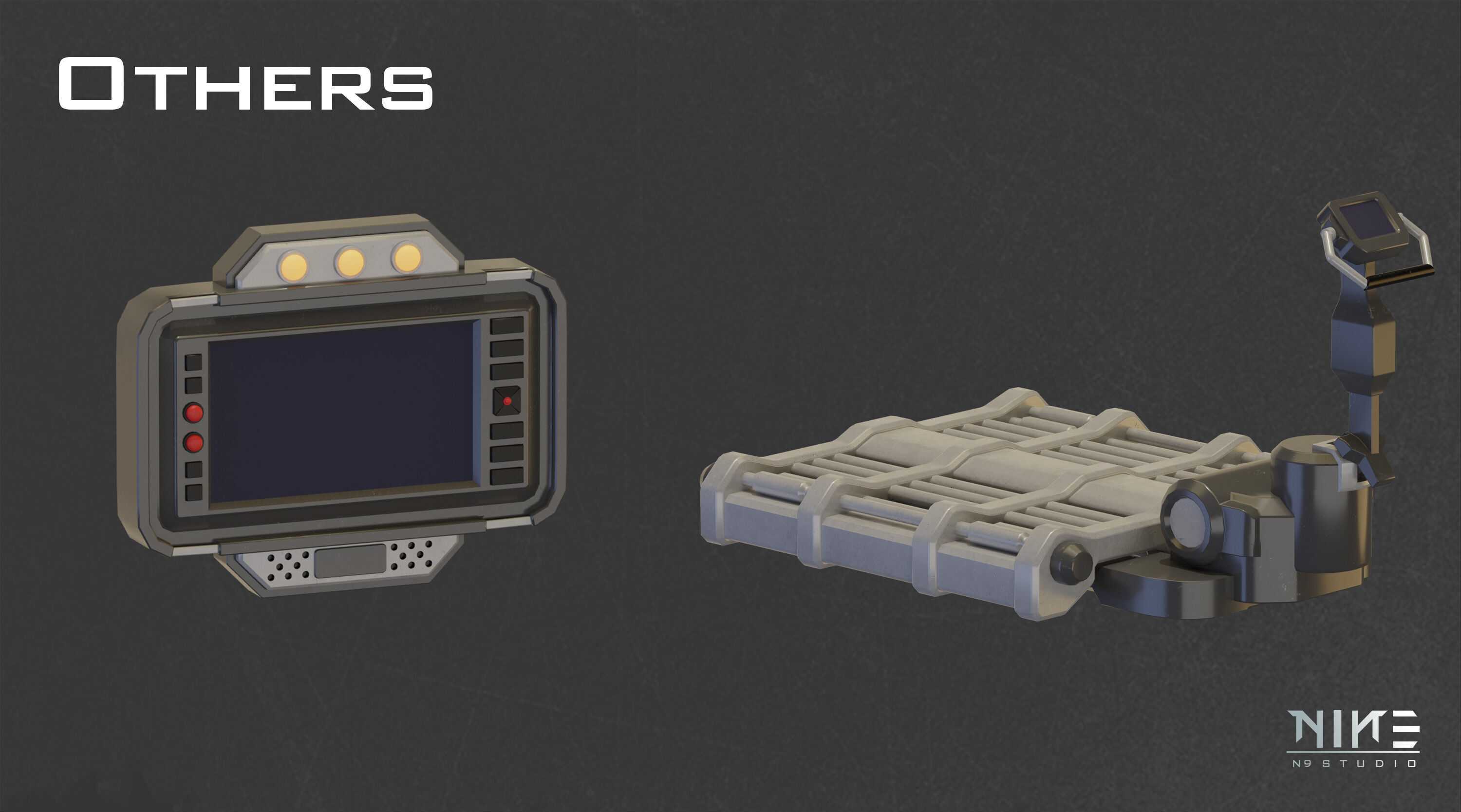 Sci-fi Props Interior kitbash 3D model_19