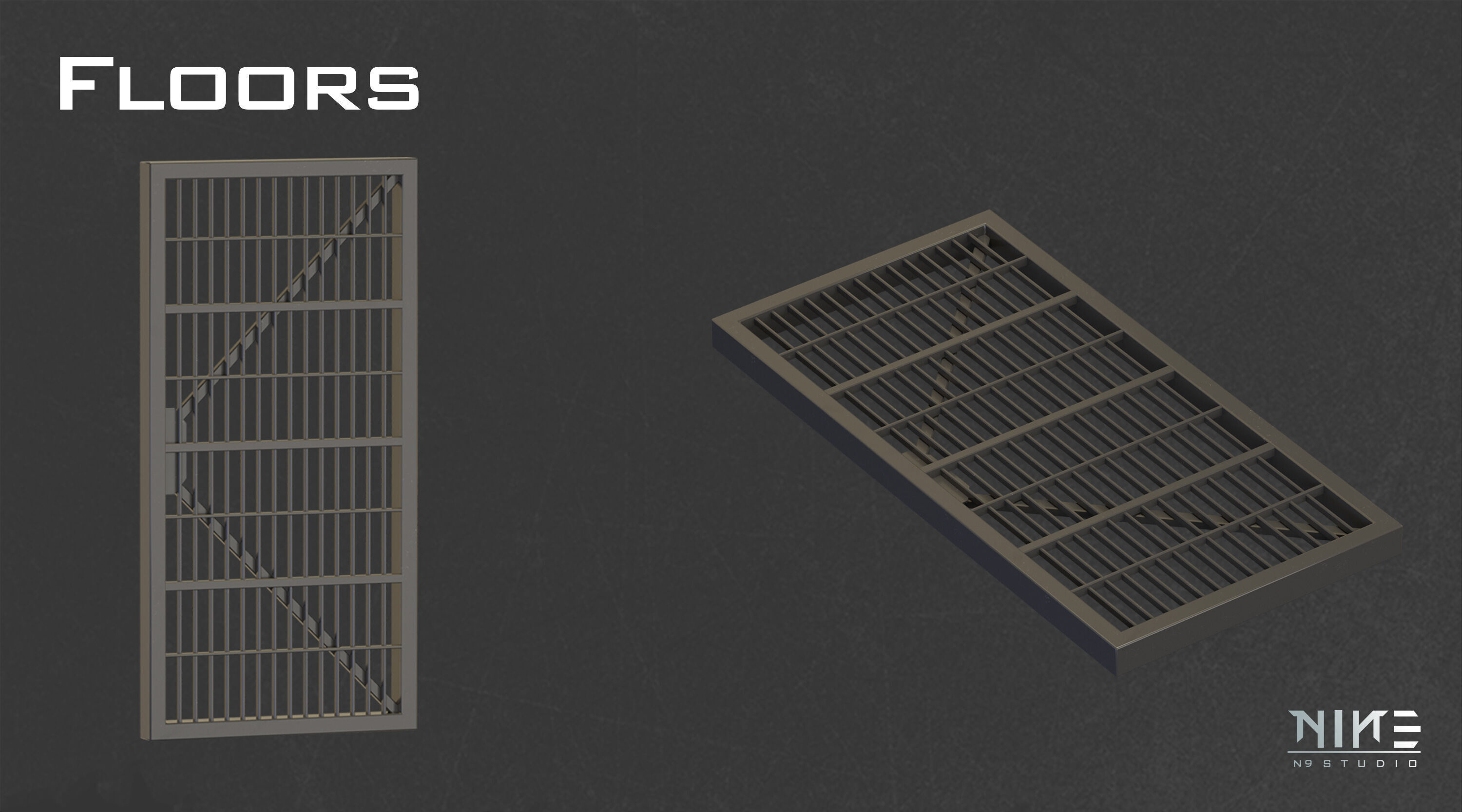 Sci-fi Props Interior kitbash 3D model_7