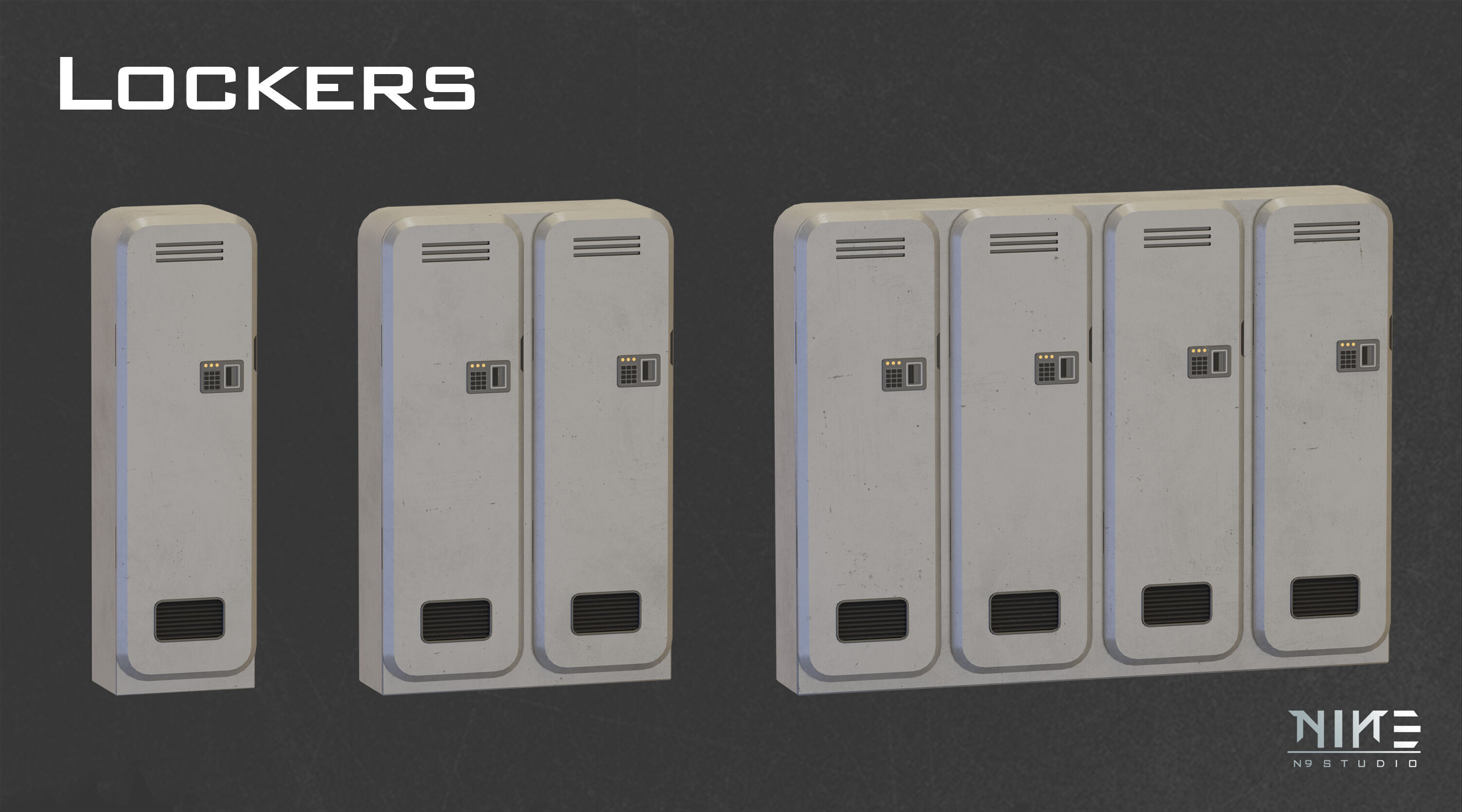 Sci-fi Props Interior kitbash 3D model_18